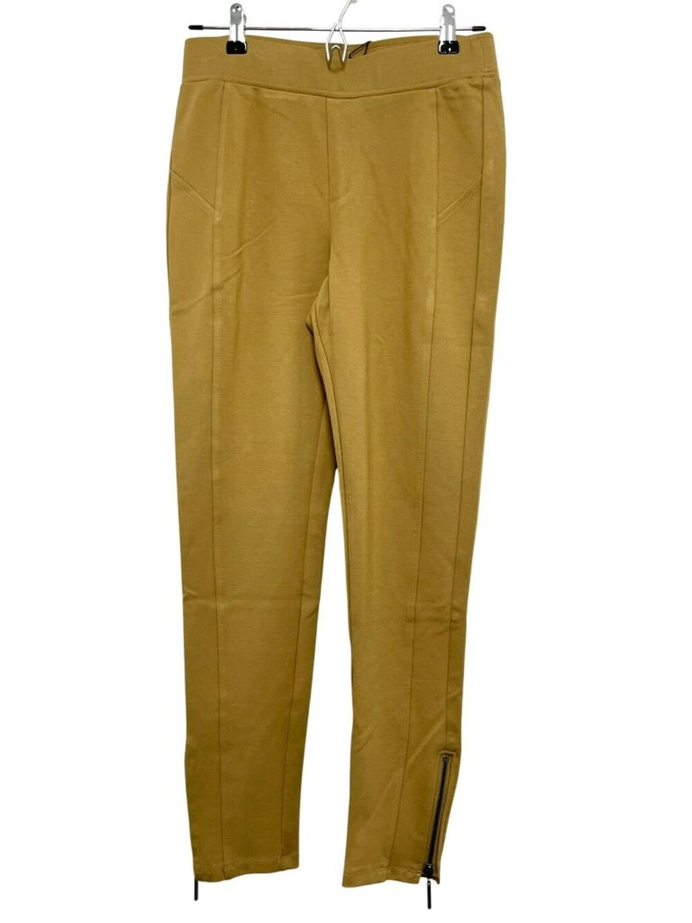 Adrienne Landau Tan Pull On Pants Side Zipper Hem Medium New